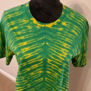Canvas Tie Dye Boho Bohemia unisex short sleeve T-shirt men's size L.